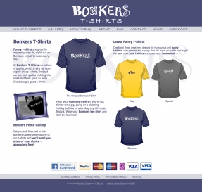 Bonkers T-Shirts homepage