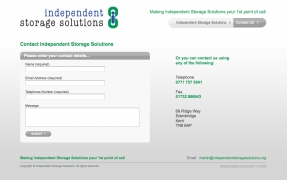Independent Storage Solutions contact page