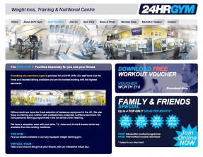 Fighting fit website designed and developed for 24Hr Gym using Expression Engine
