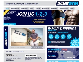 Fighting fit website designed and developed for 24Hr Gym using Expression Engine