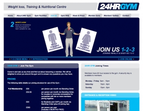 Fighting fit website designed and developed for 24Hr Gym using Expression Engine