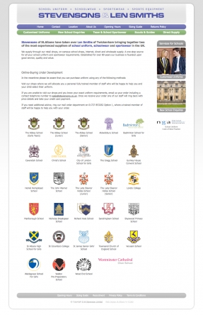 A smartly dressed website for school uniform retailer Stevensons
