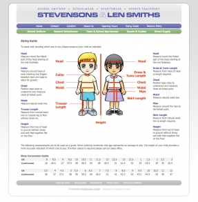 A smartly dressed website for school uniform retailer Stevensons