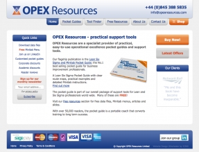 Optimised ecommerce website for Six Sigma company Opex Resources