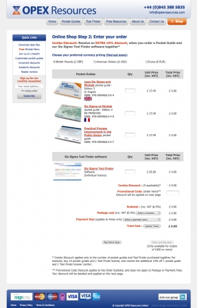 Optimised ecommerce website for Six Sigma company Opex Resources