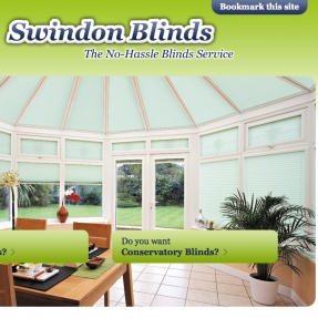 Swindon targeted website created for Conservatory Roof Blinds
