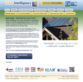Smart website design for new solar panels installation company
