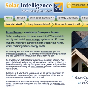 Smart website design for new solar panels installation company