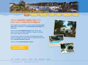 Custom design for Majorca Holiday villa rental brochure website