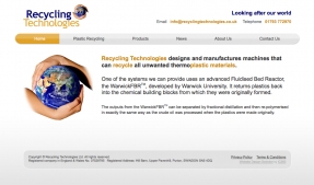 Business startup website and branding for Recycling Technologies