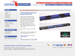 John Parrott Cue Sports website all cued up for online sales