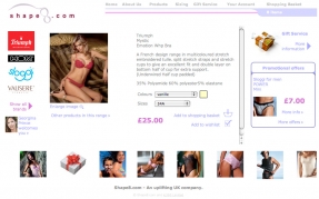 Shape 8 lingerie and underwear ecommerce website