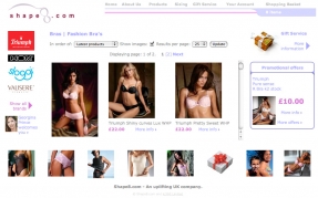 Shape 8 lingerie and underwear ecommerce website