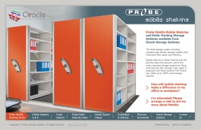 Probe Mobile Shelving website for Oracle Storage Systems