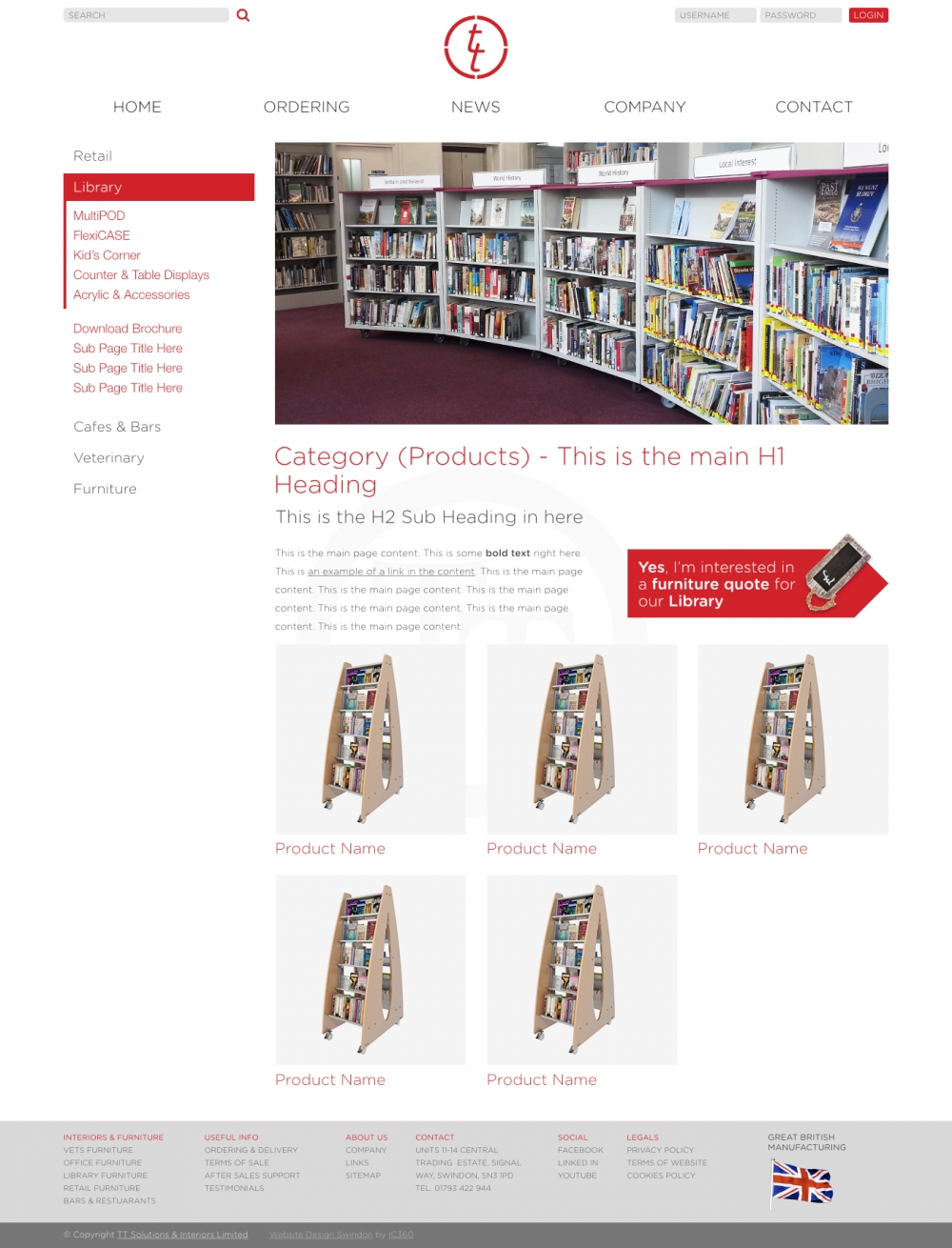 Product category page