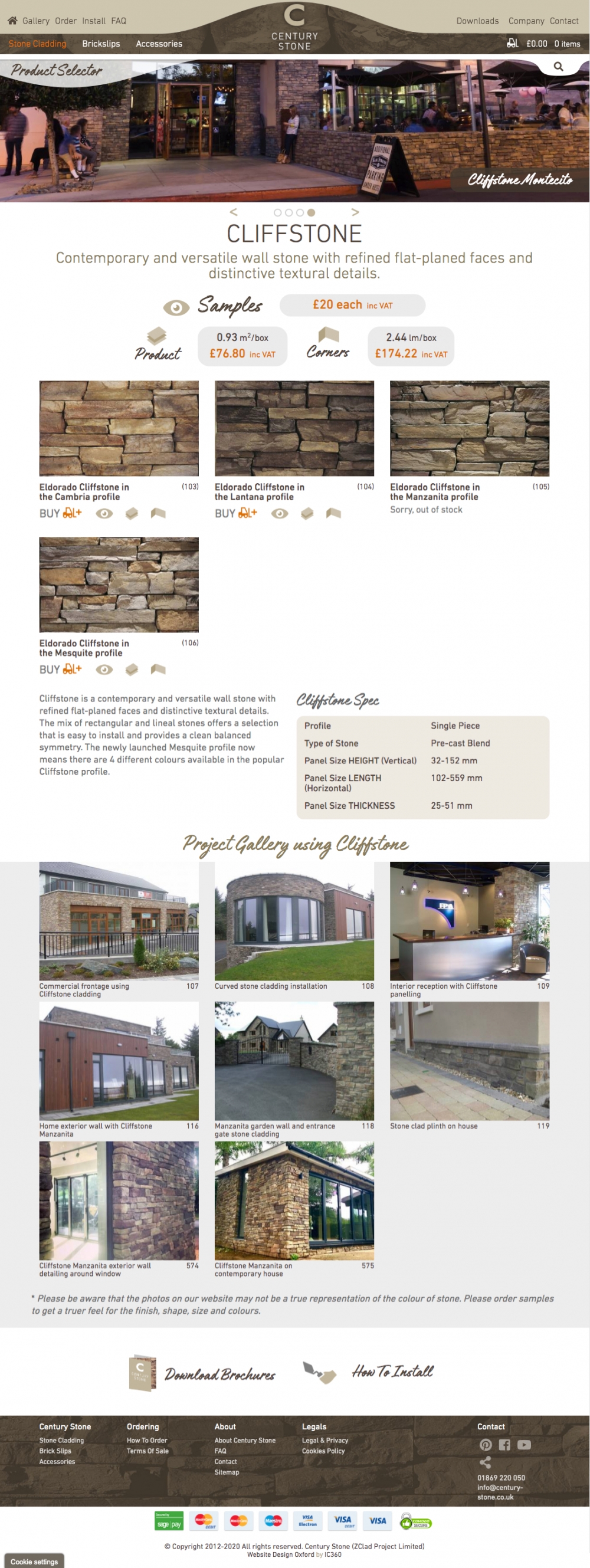 Stone Cladding panels product page