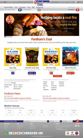 Fordhams Coal website homepage