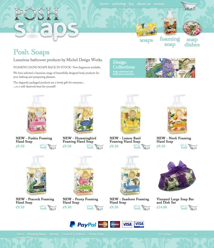 Posh Soaps website